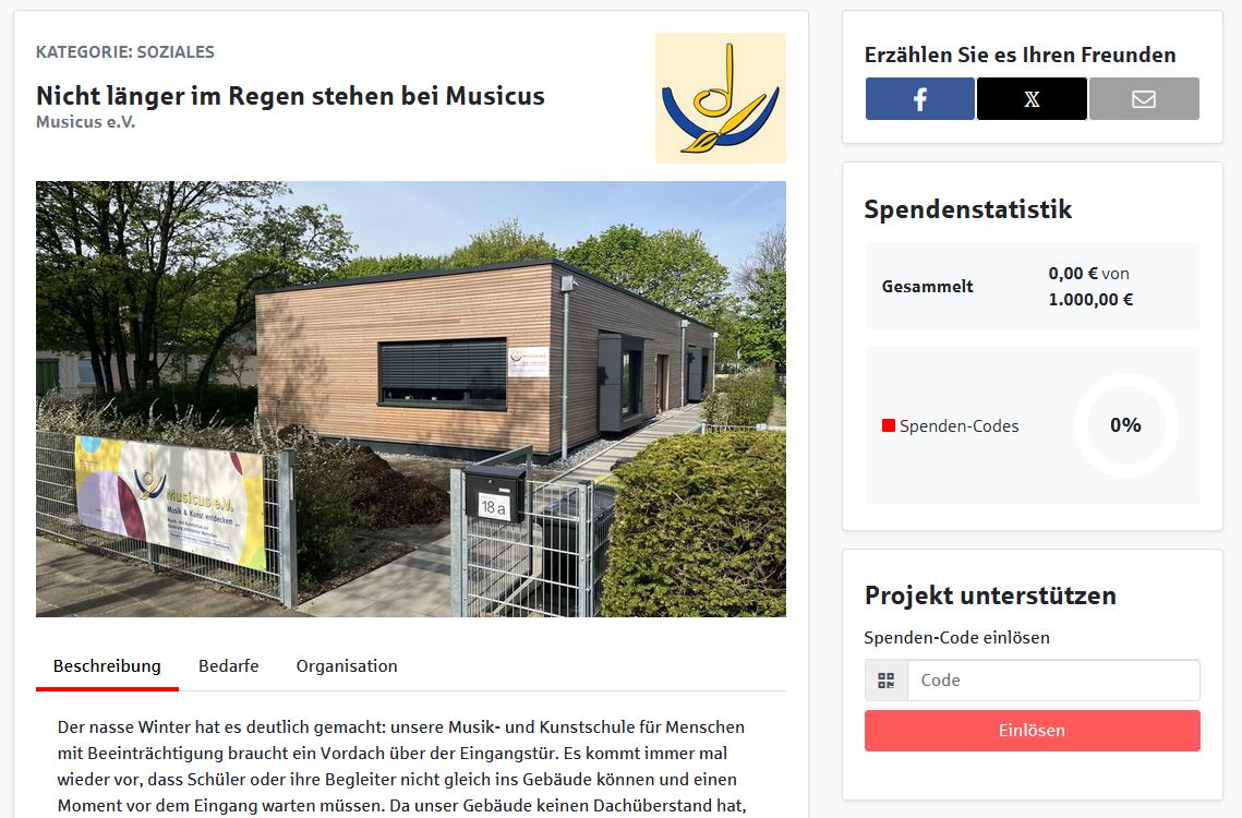 Bielefeld zeigt Herz! Unser Projekt 2024: „Nicht länger im Regen stehen bei Musicus“